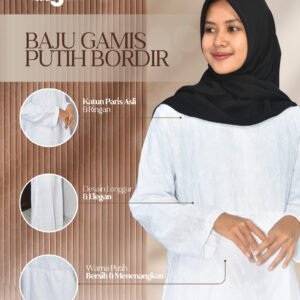 GAMIS PUTIH BORDIR