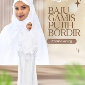 SET GAMIS PUTIH BORDIR
